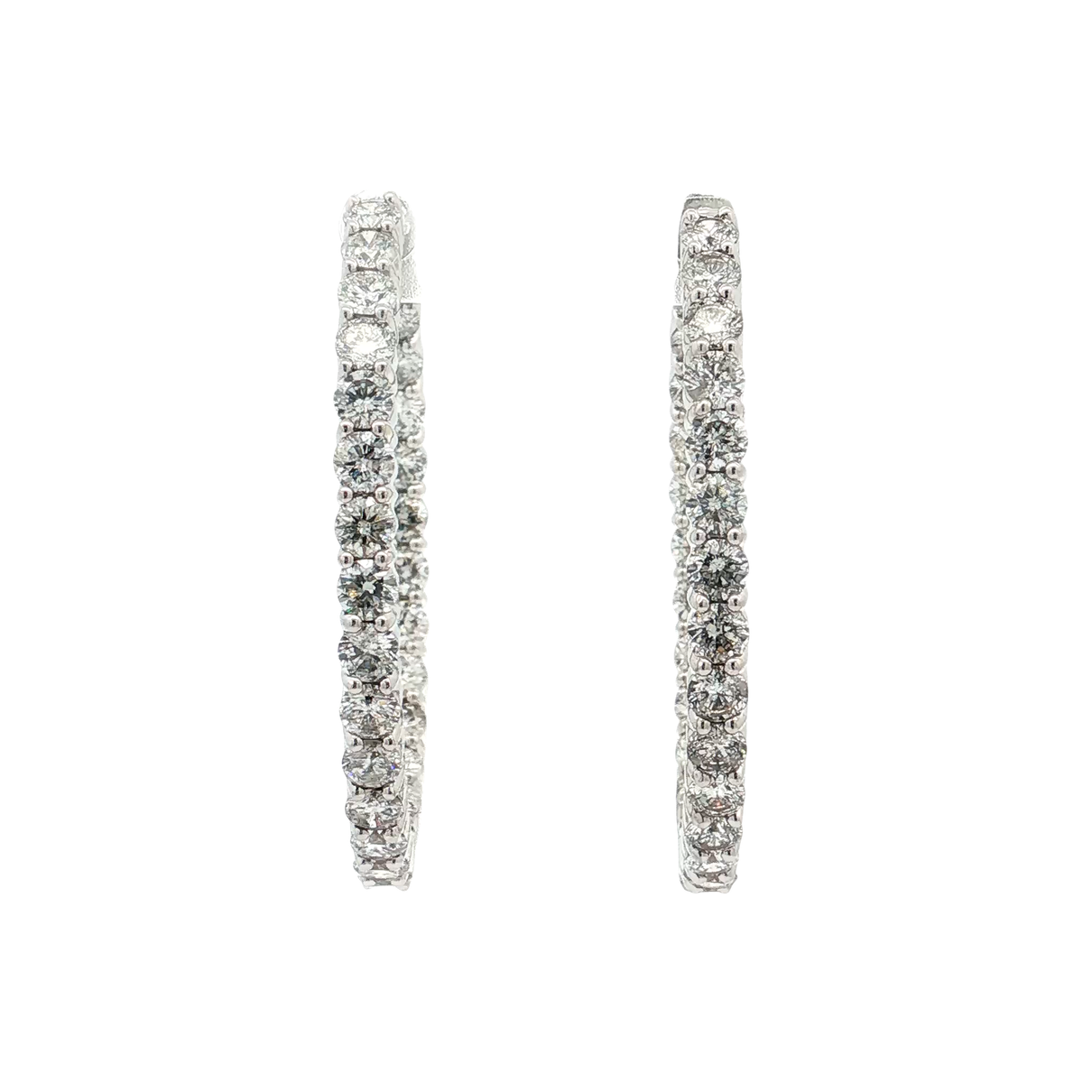 White Gold Diamond Hoops
