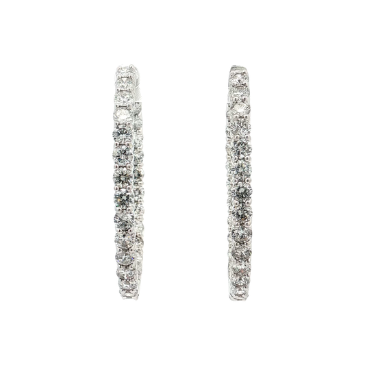 White Gold Diamond Hoops