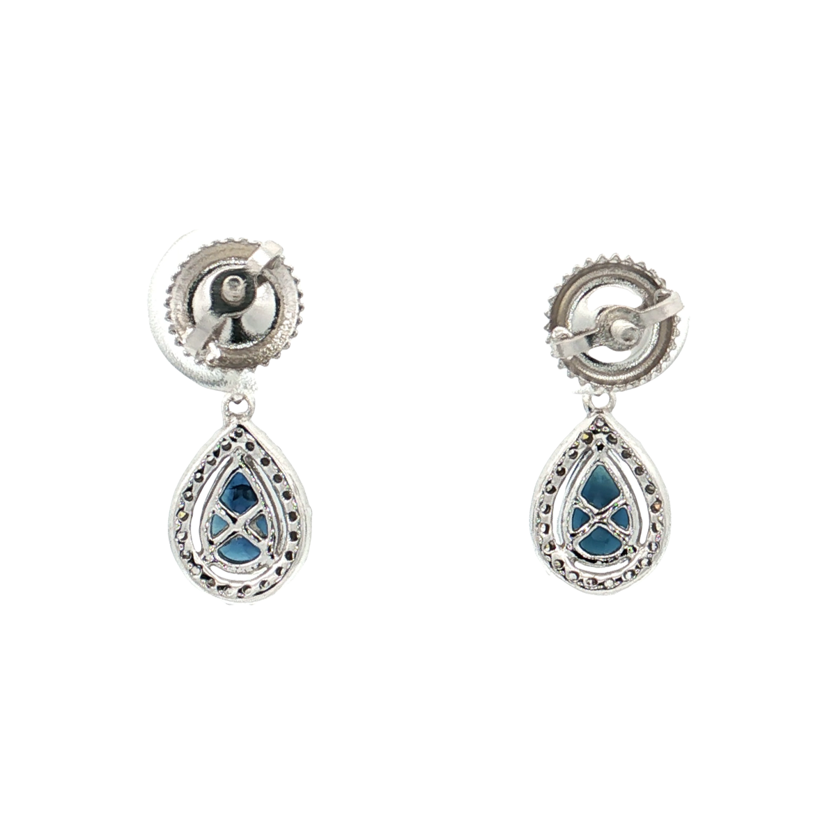 White Gold Sapphire & Diamond Earrings