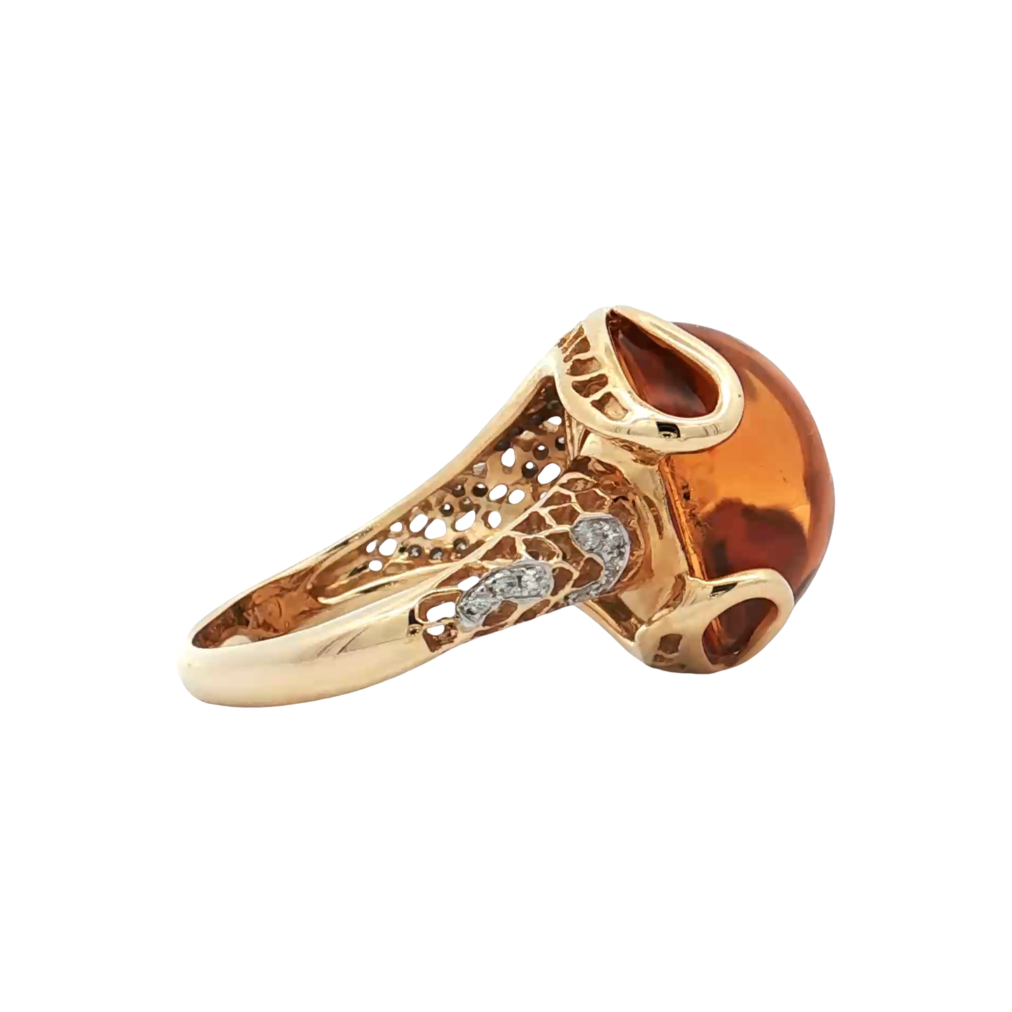 Yellow Gold Citrine & Diamond Ring