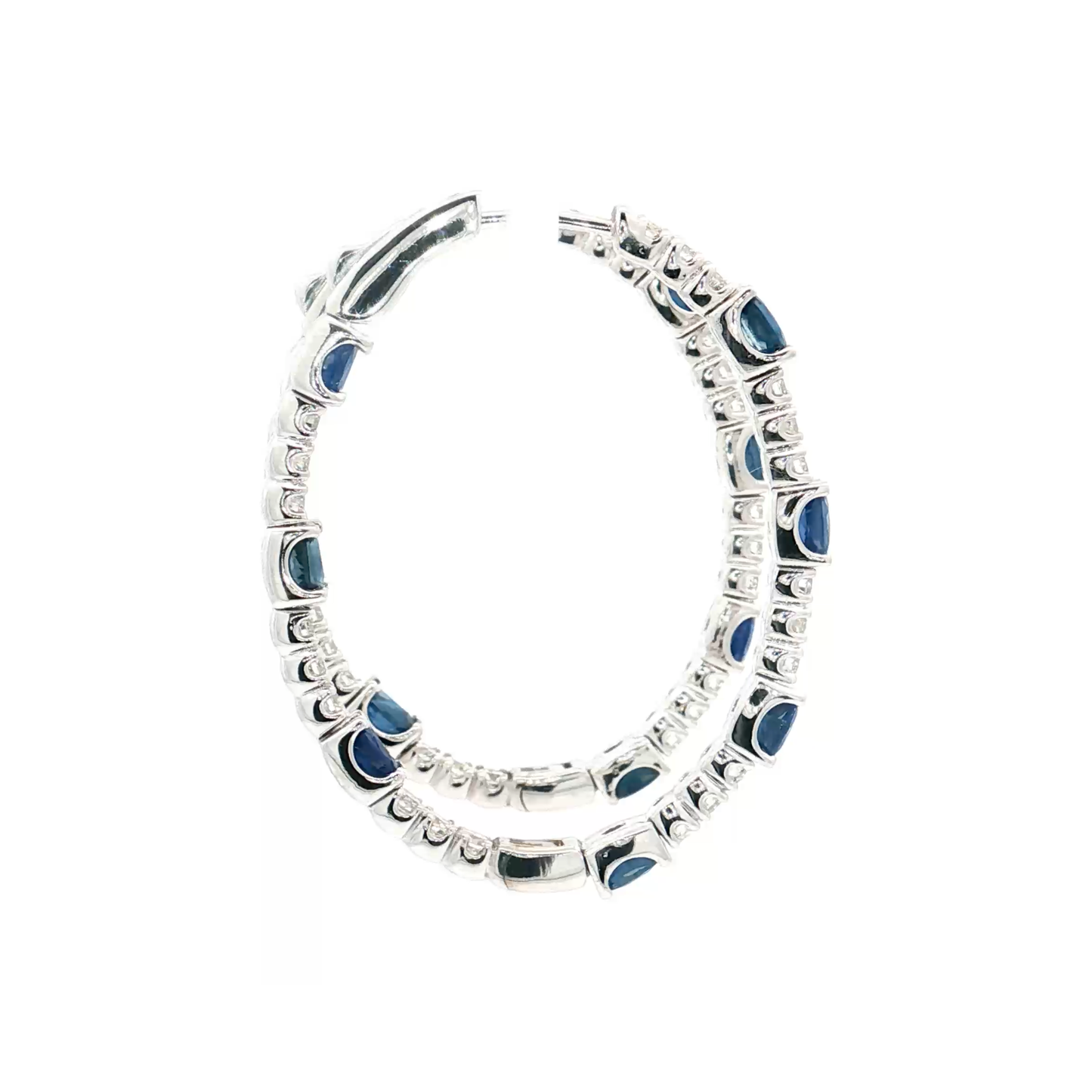 White Gold Sapphire & Diamond Earrings