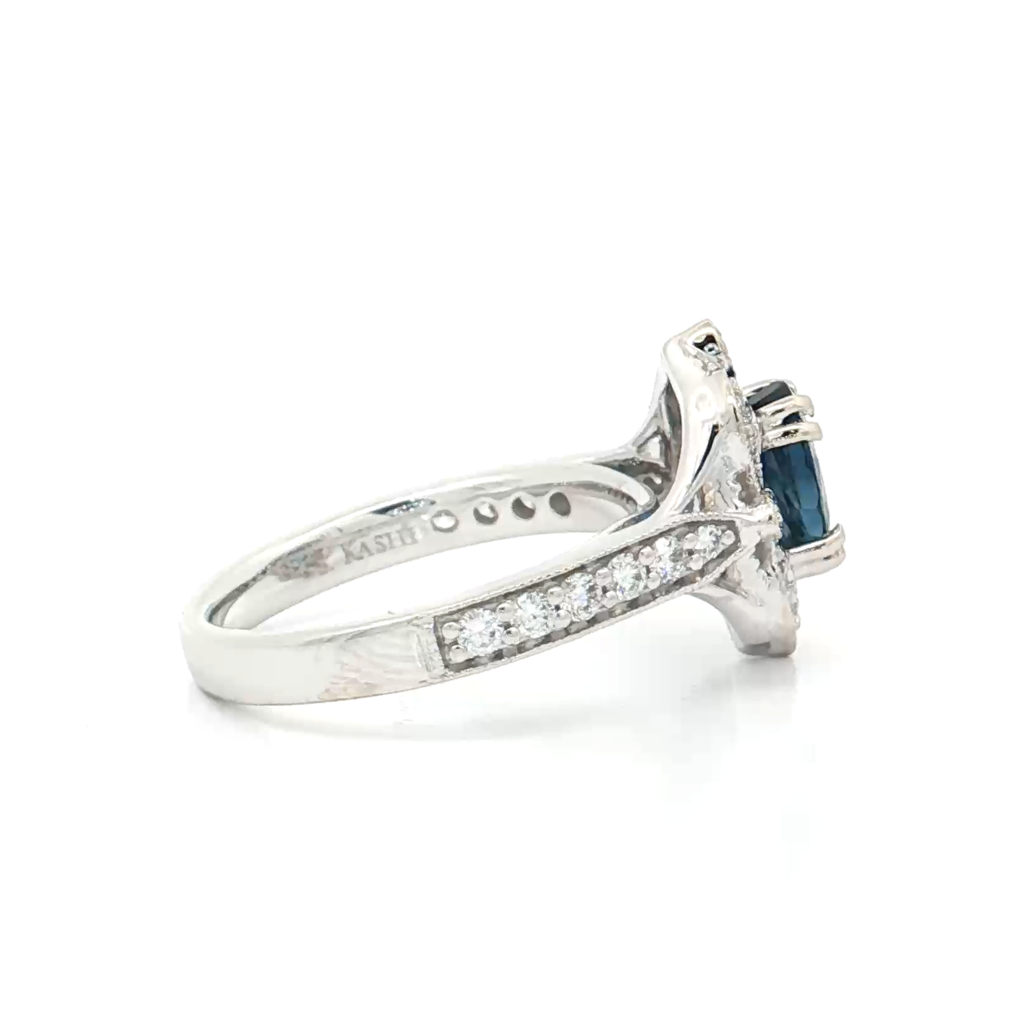 White Gold Sapphire & Diamond Ring
