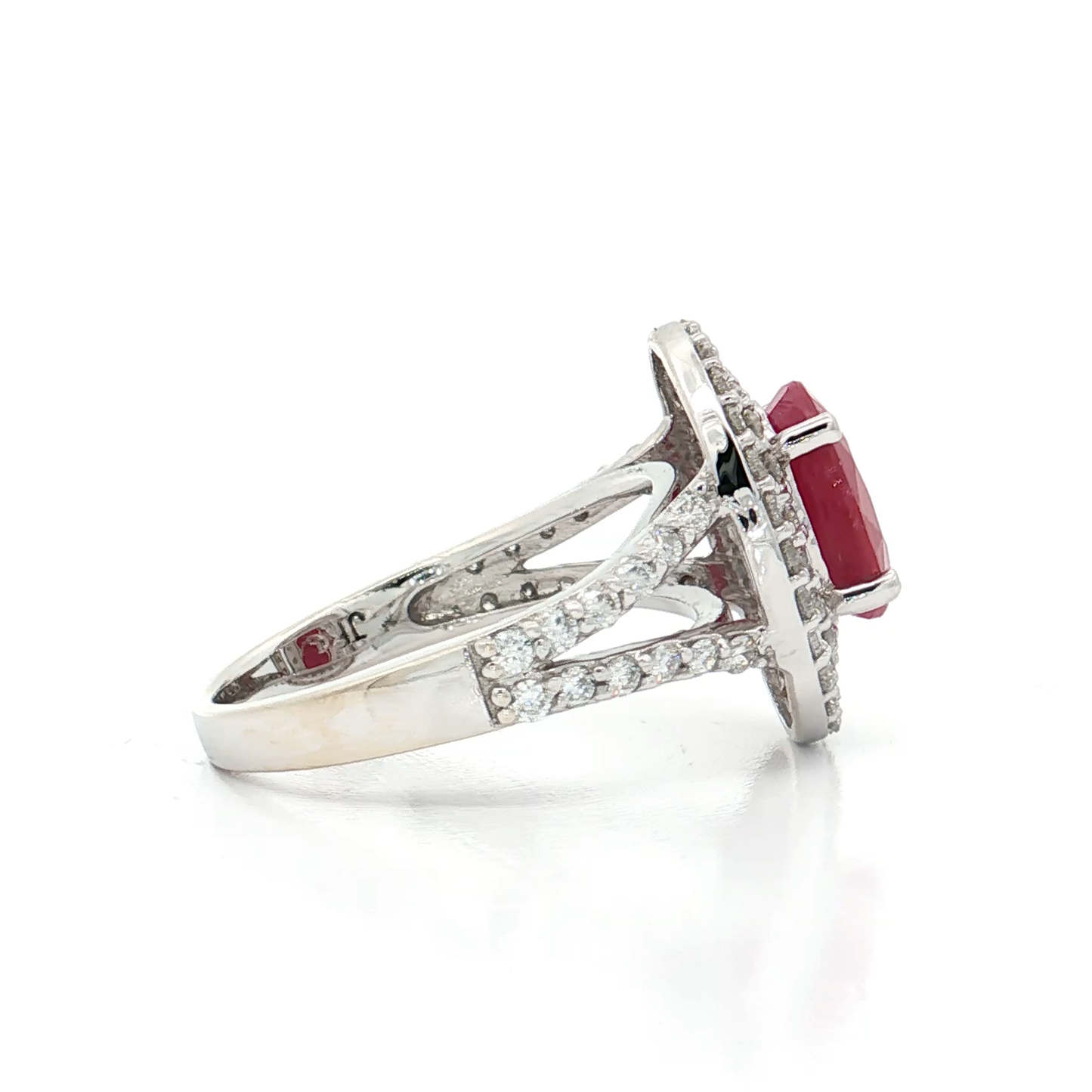 White Gold Ruby & Diamond Ring