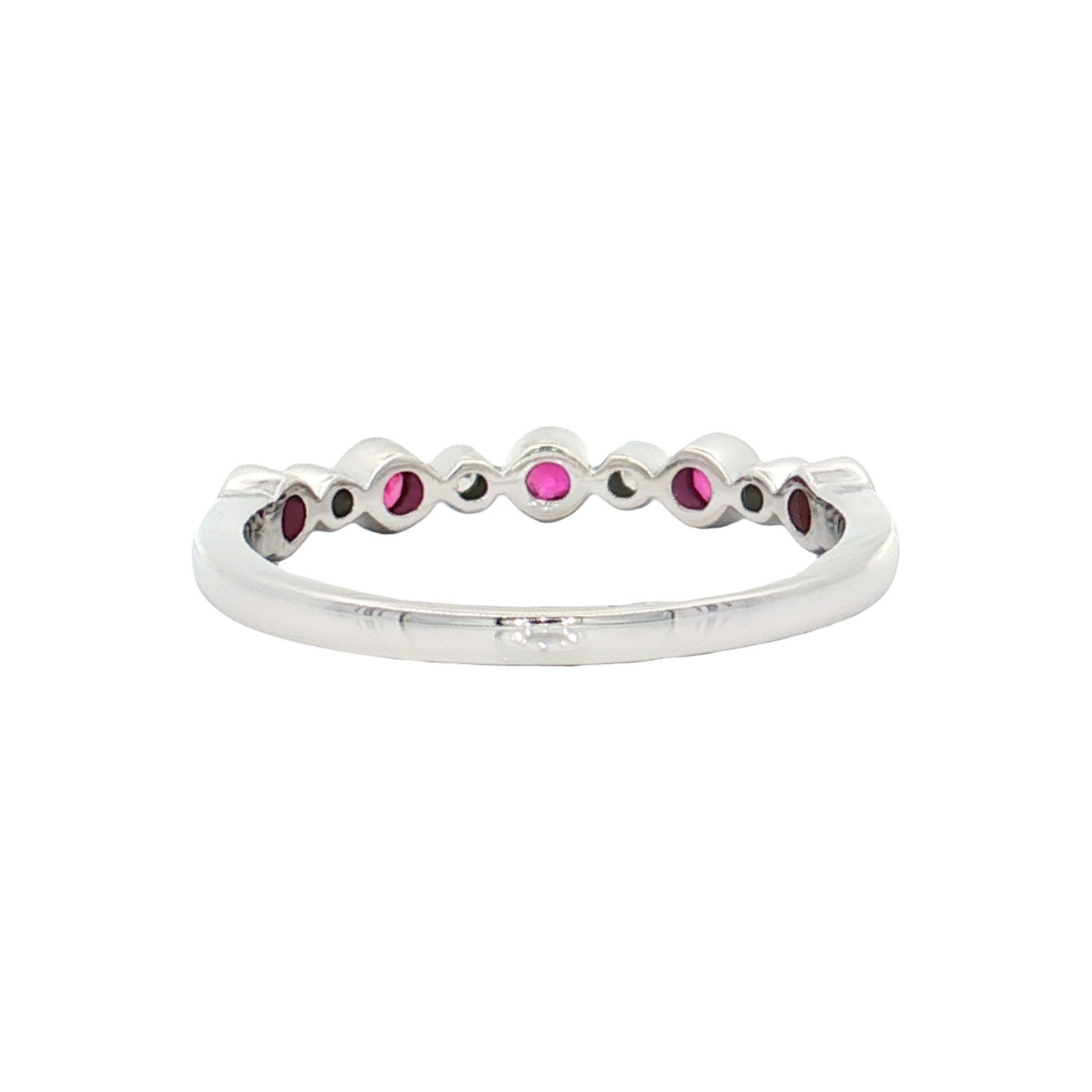 White Gold Ruby & Diamond Band