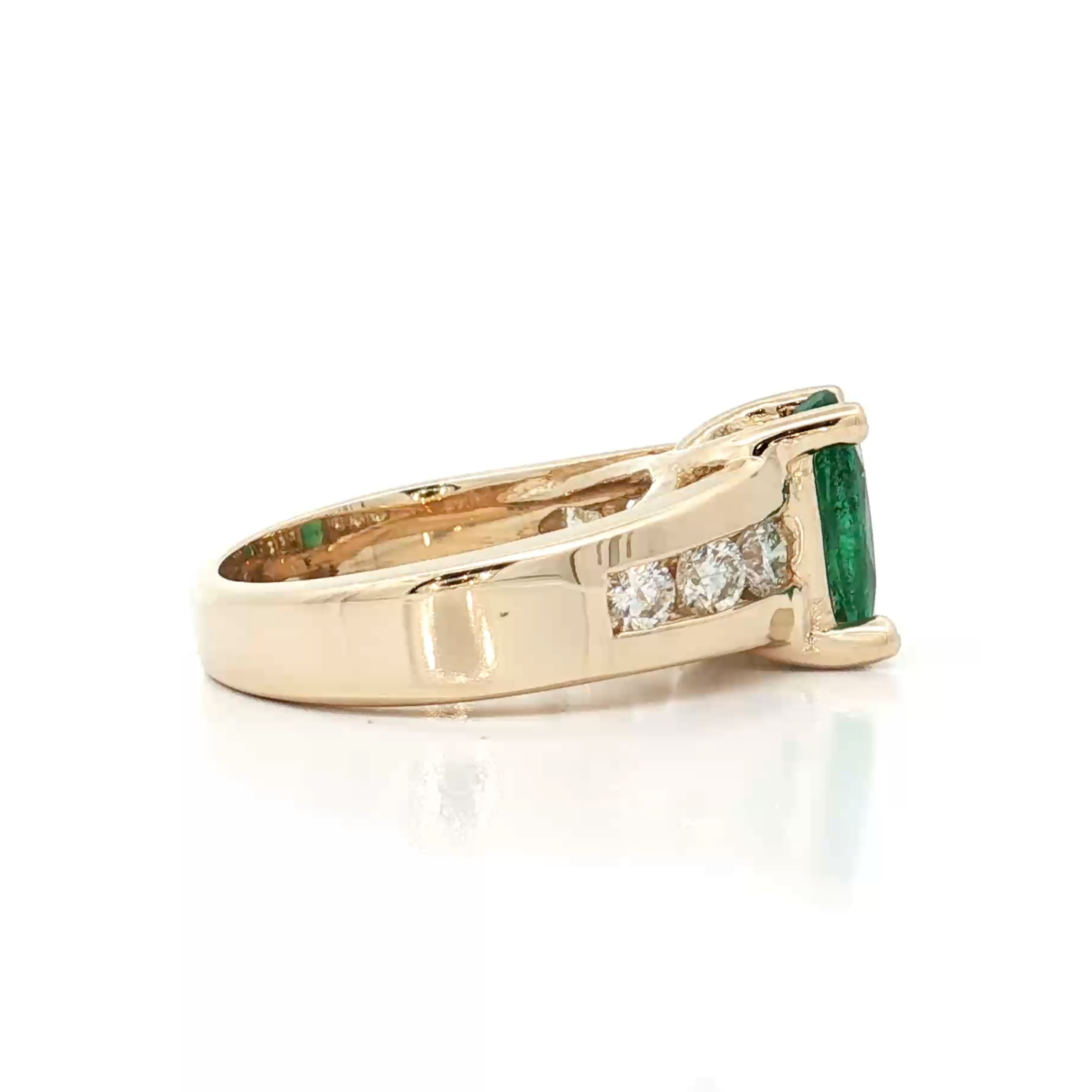 Yellow Gold Emerald & Diamond Ring