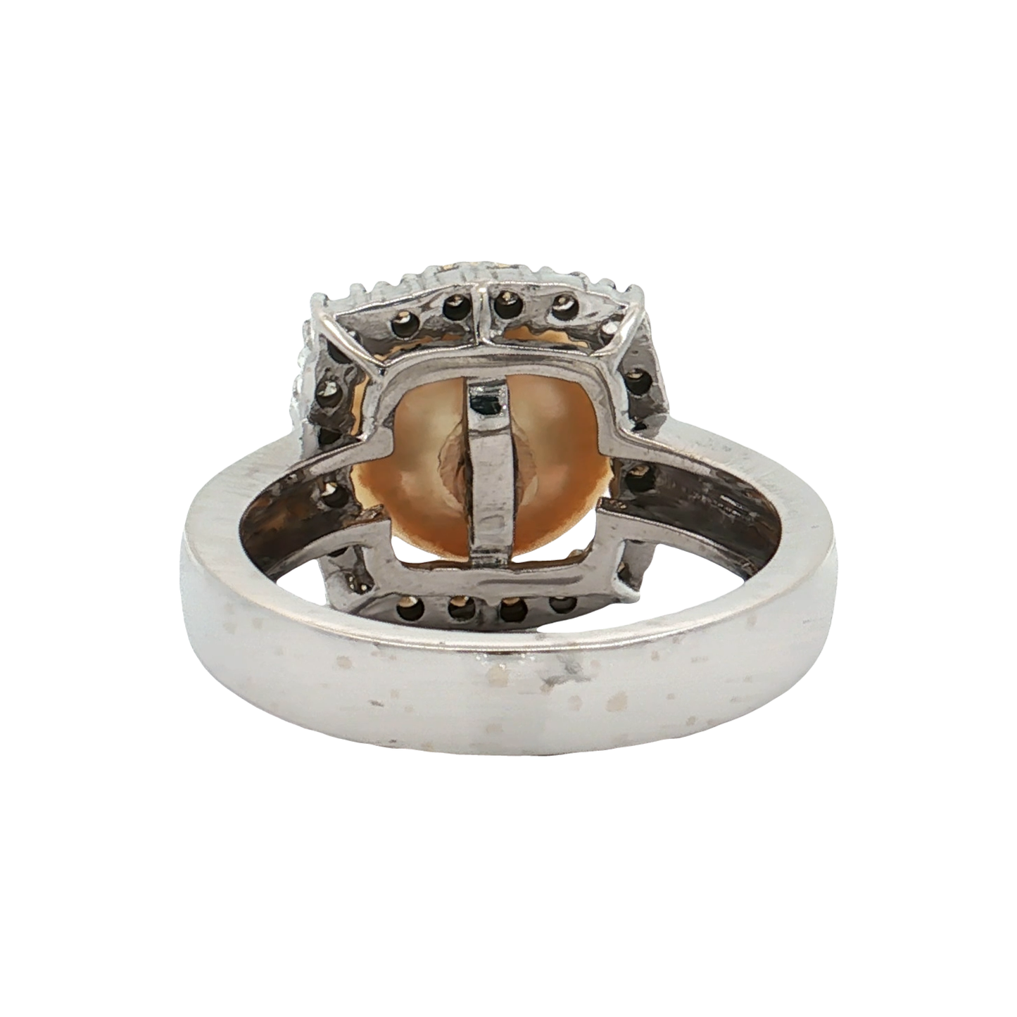 White Gold Pearl & Diamond Ring
