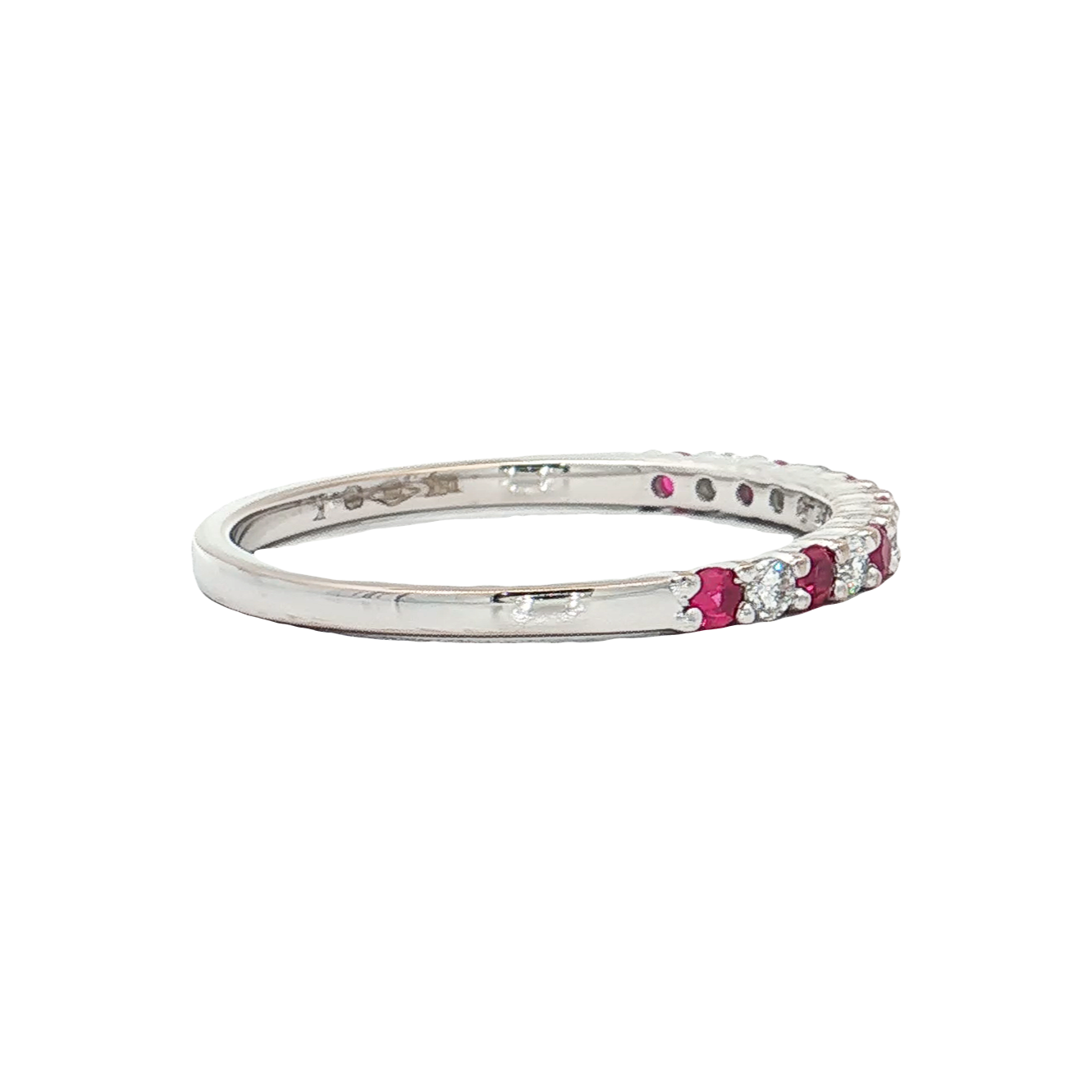 White Gold Ruby & Diamond Band