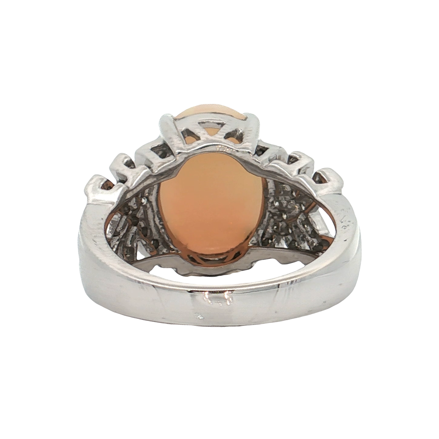 White Gold Opal & Diamond Ring