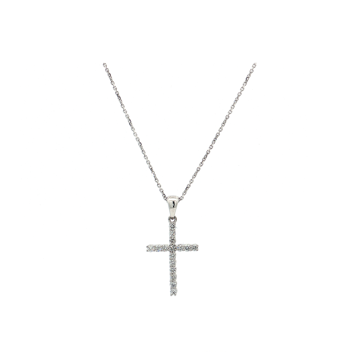 1/4 ctw White Gold Diamond Cross