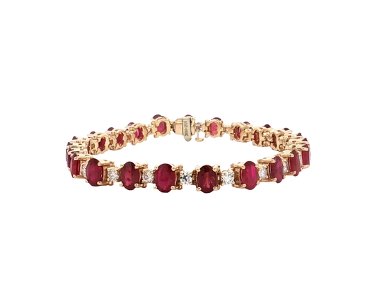 Yellow Gold Ruby & Diamond Bracelet