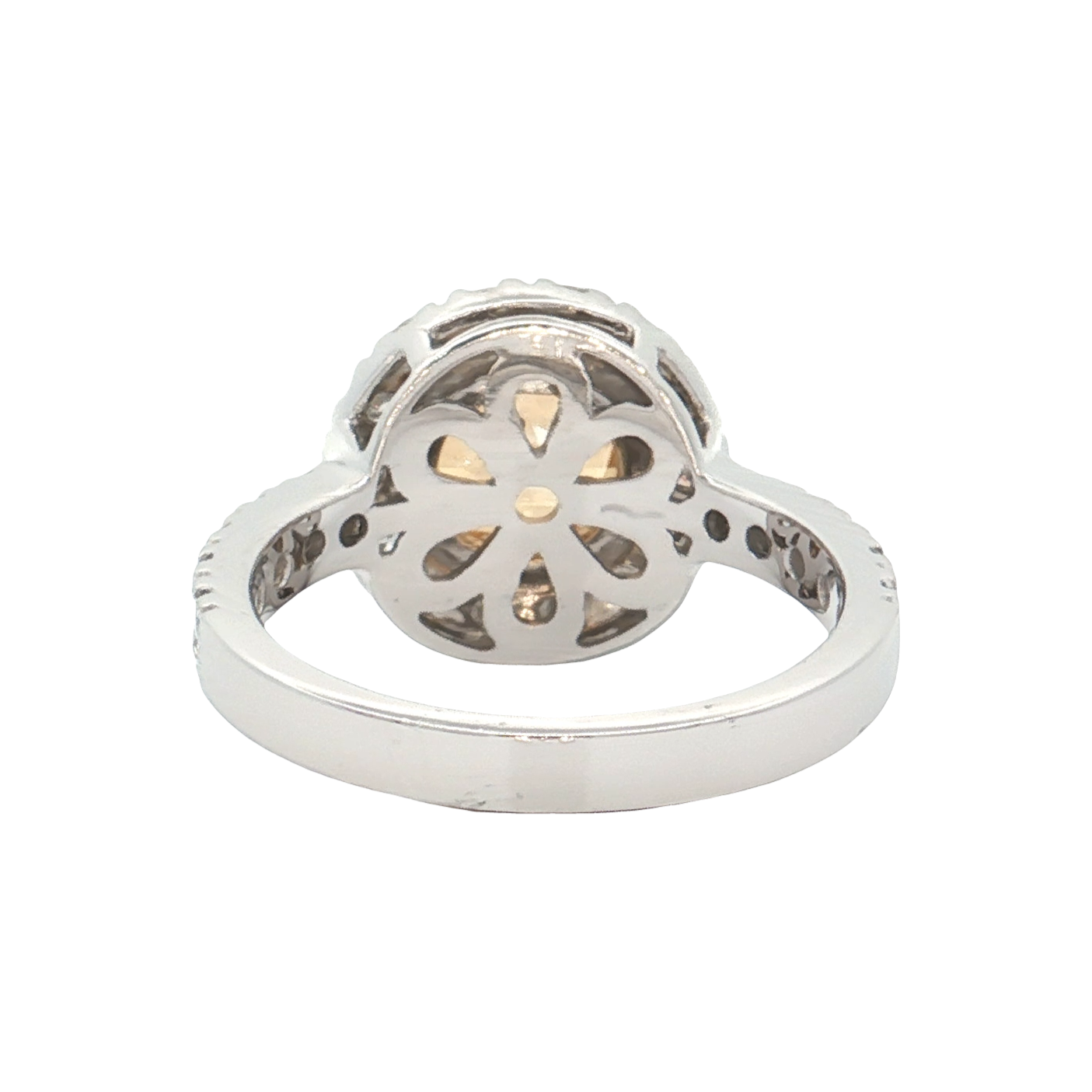 White Gold Honey Topaz & Diamond Ring