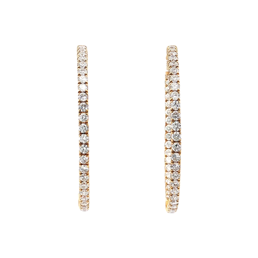 Yellow Gold Diamond Hoops