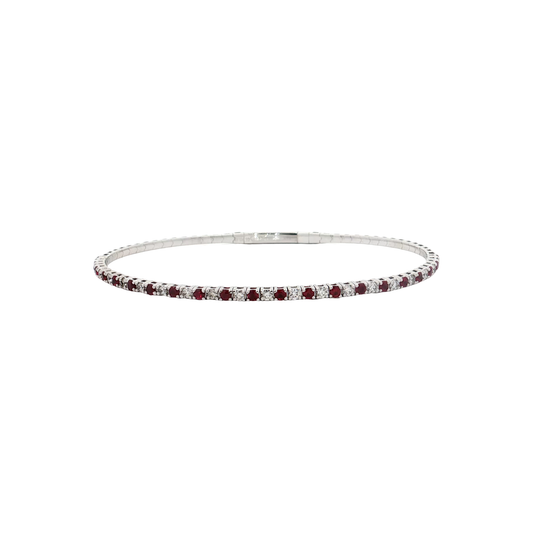 White Gold Ruby & Diamond Bracelet