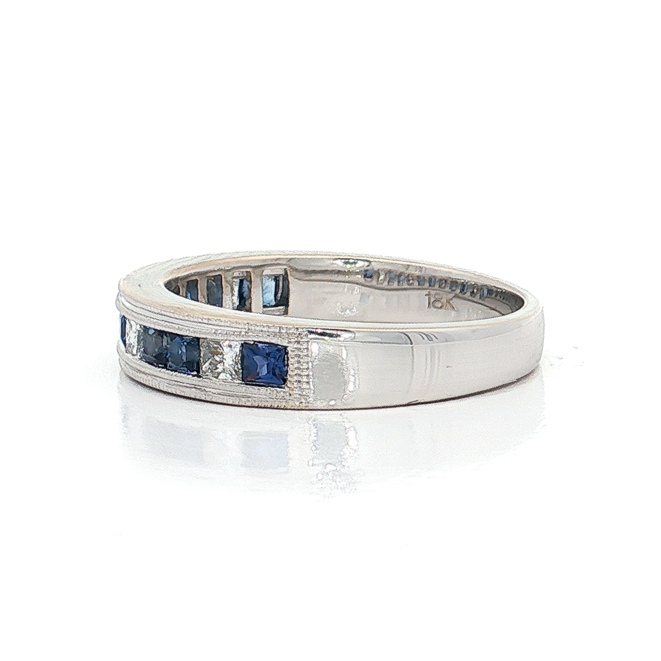White Gold Sapphire & Diamond Band