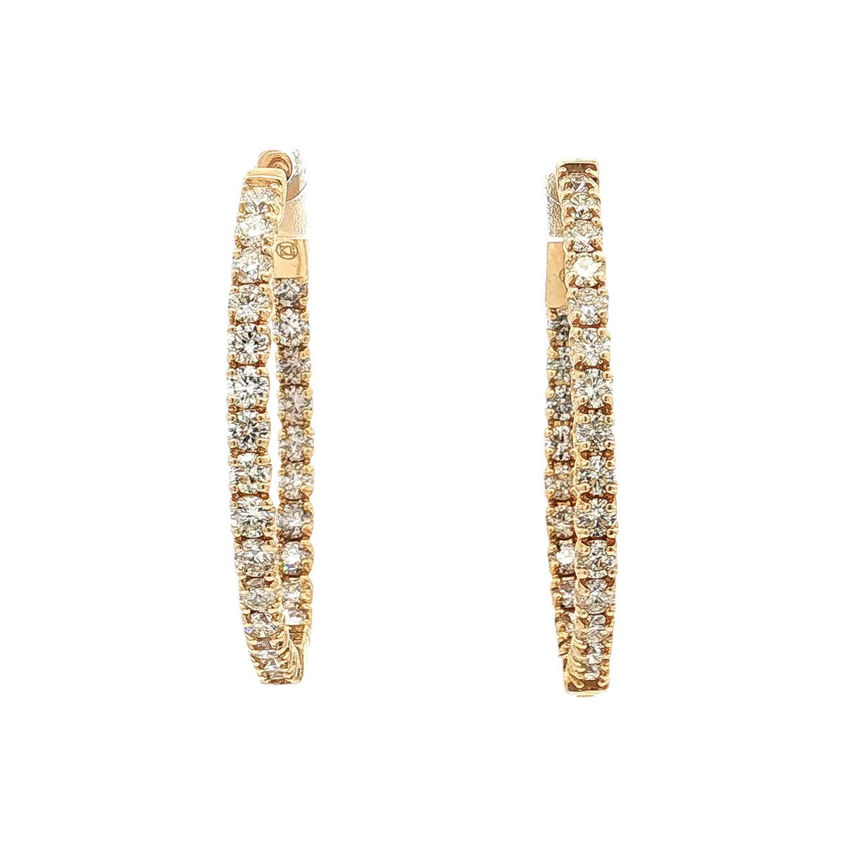 Yellow Gold Diamond Hoops