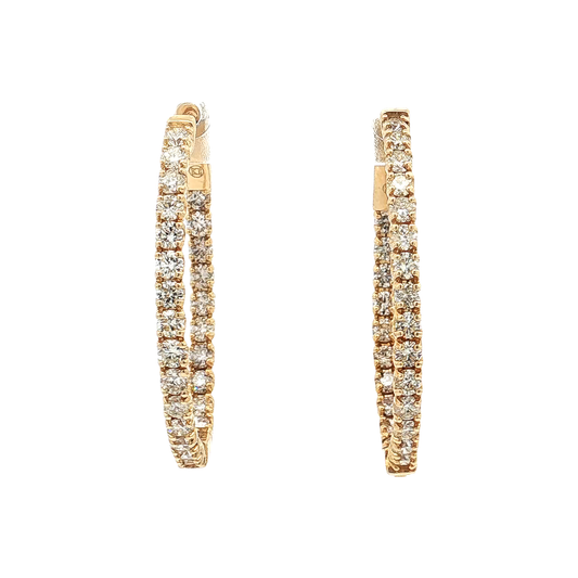 Yellow Gold Diamond Hoops