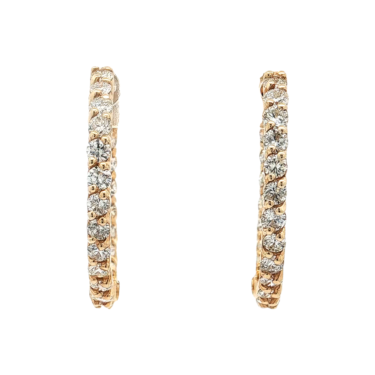 Yellow Gold Diamond Hoops