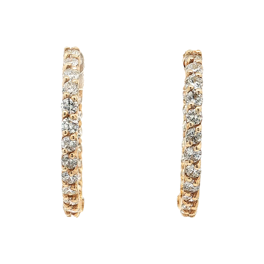 Yellow Gold Diamond Hoops
