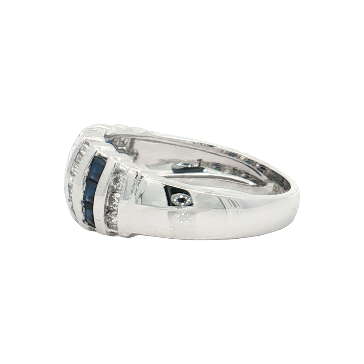 White Gold Sapphire & Diamond Band