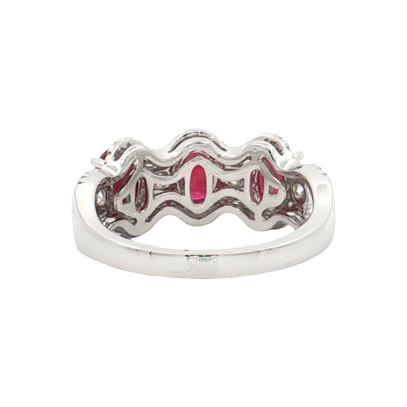 White Gold Ruby & Diamond Band