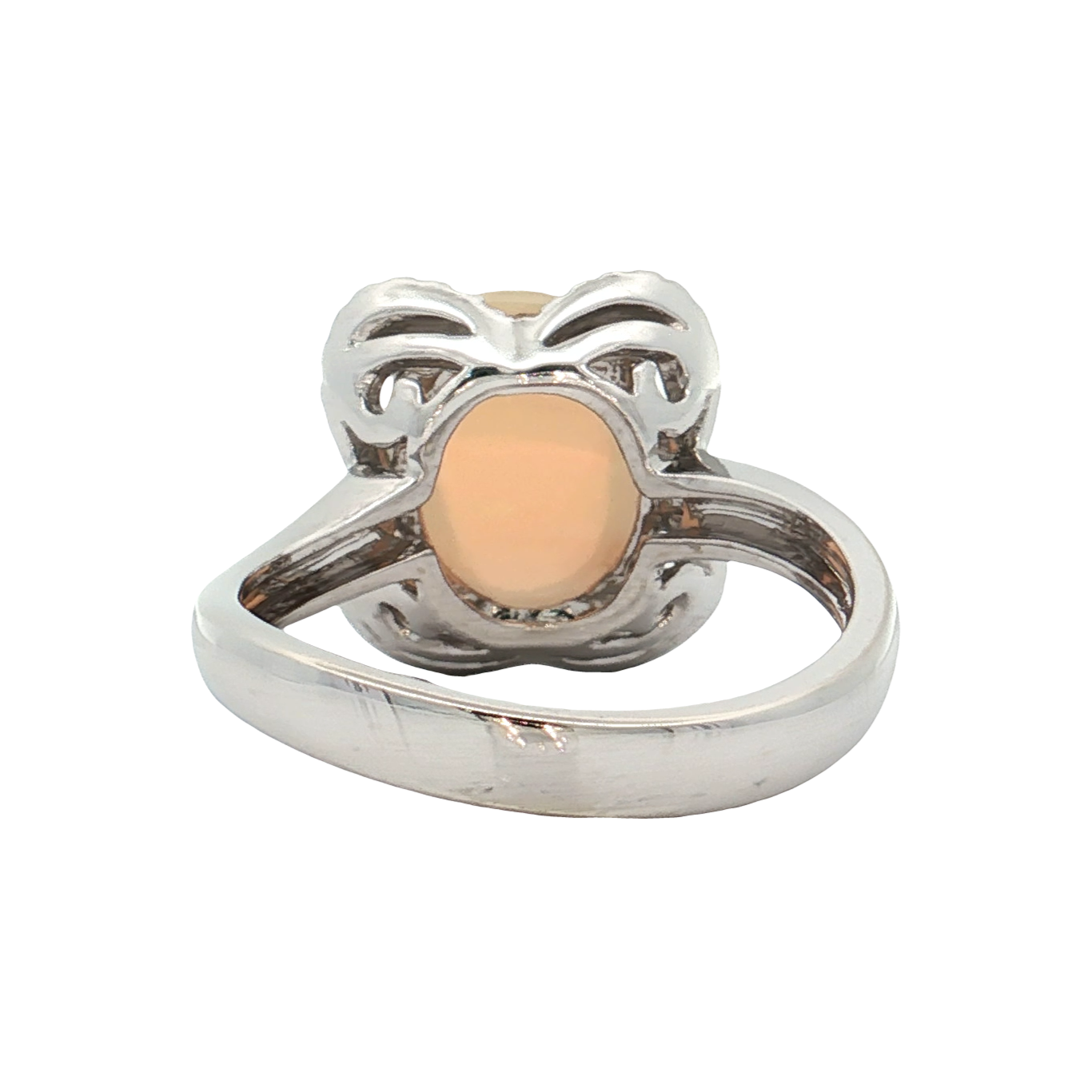 White Gold Opal & Diamond Ring