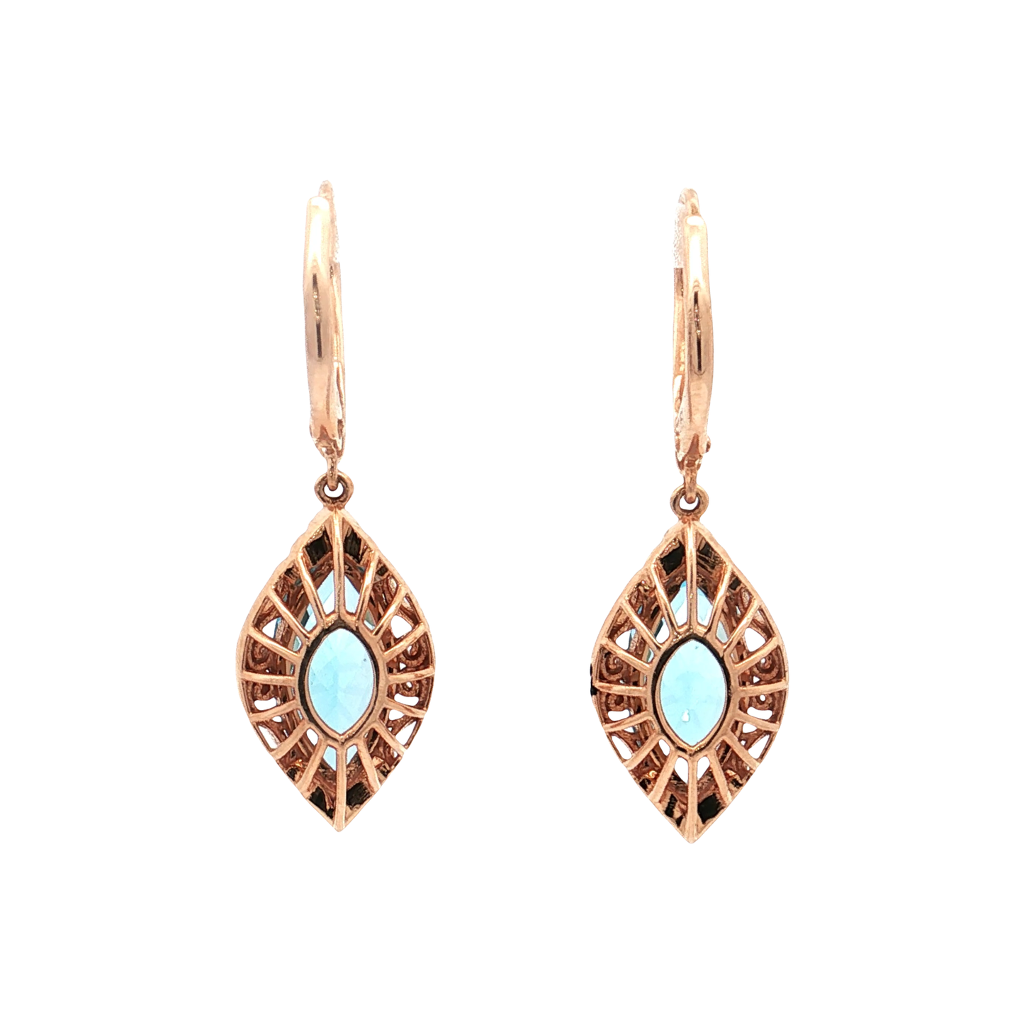 Rose Gold Topaz & Diamond Earrings