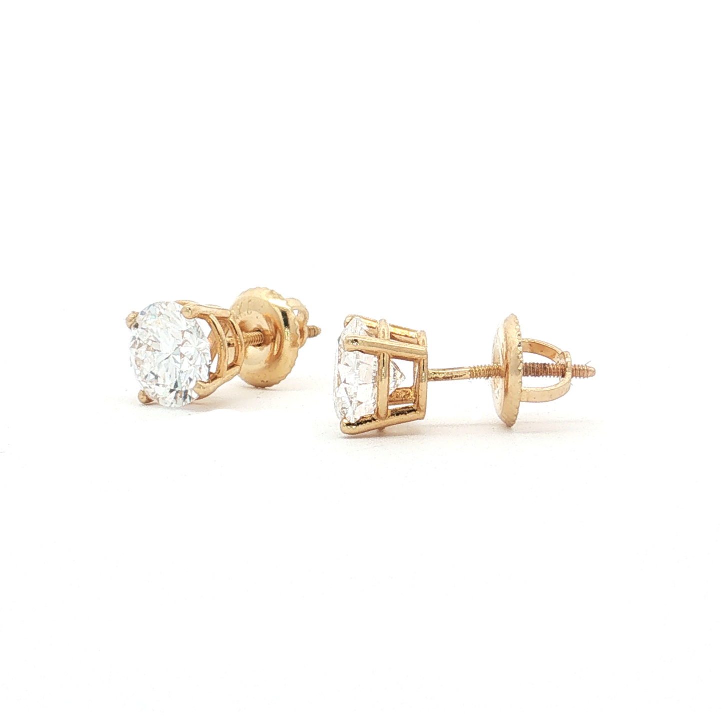 Yellow Gold Lab-Diamond Studs