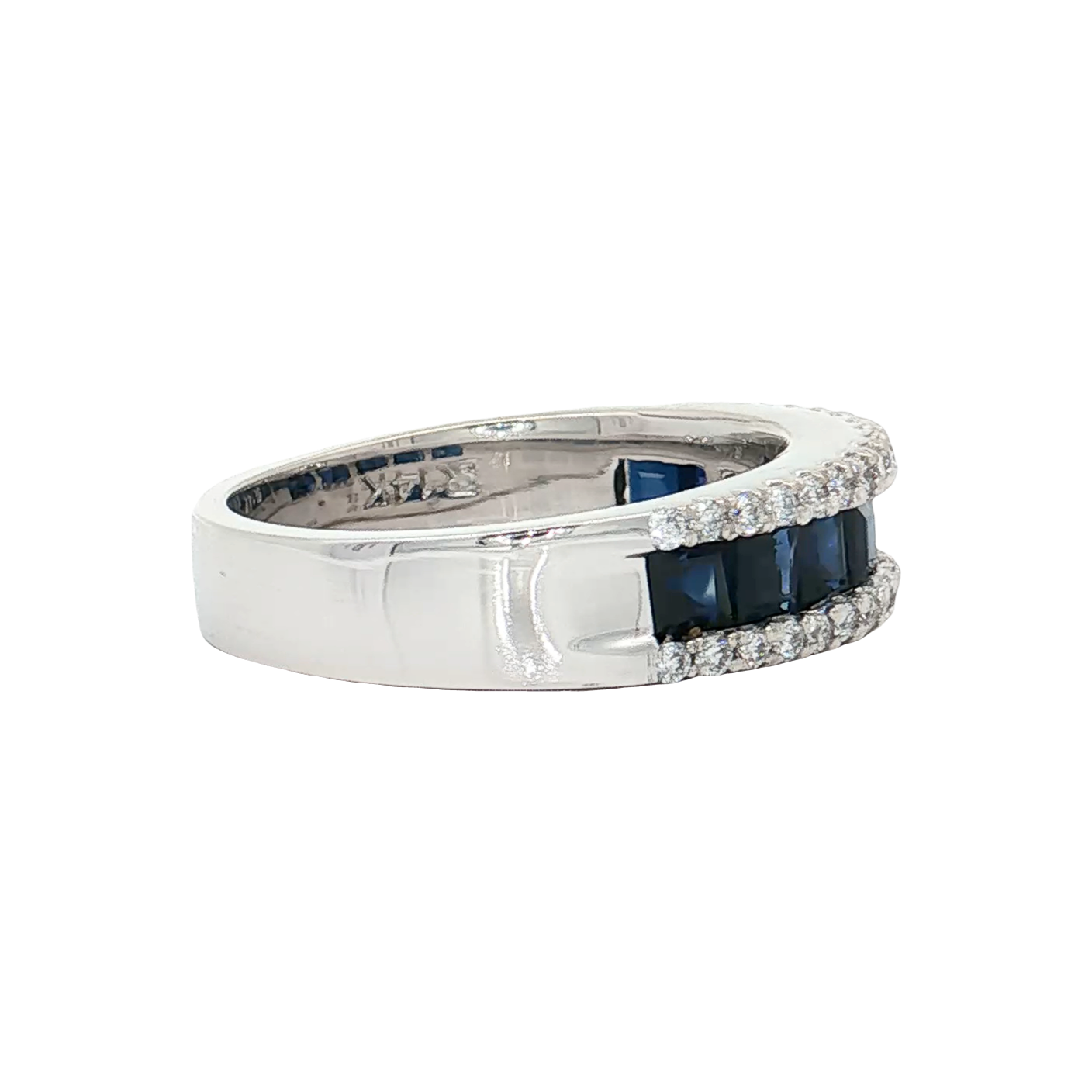 White Gold Sapphire & Diamond Band