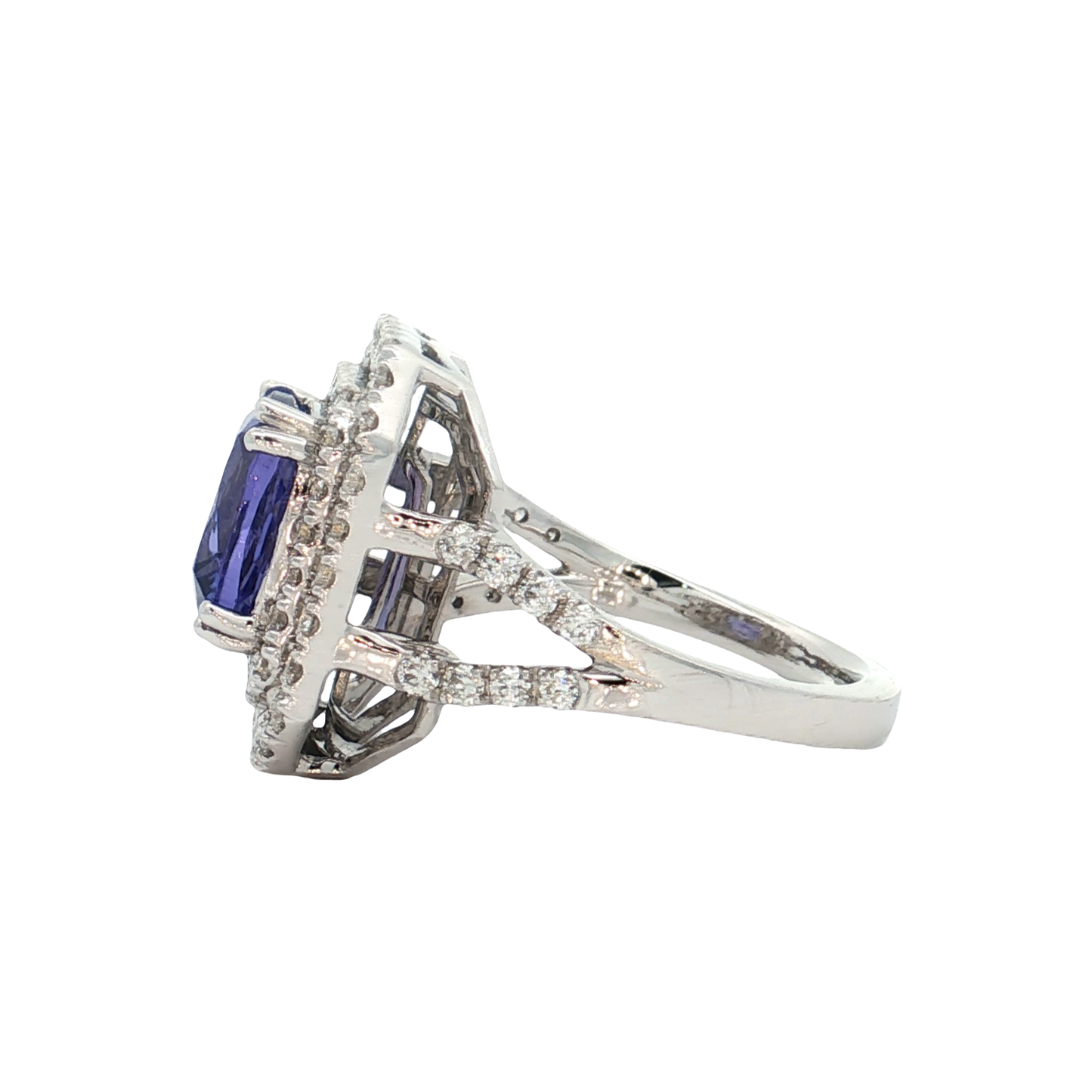 White Gold Tanzanite & Diamond Ring