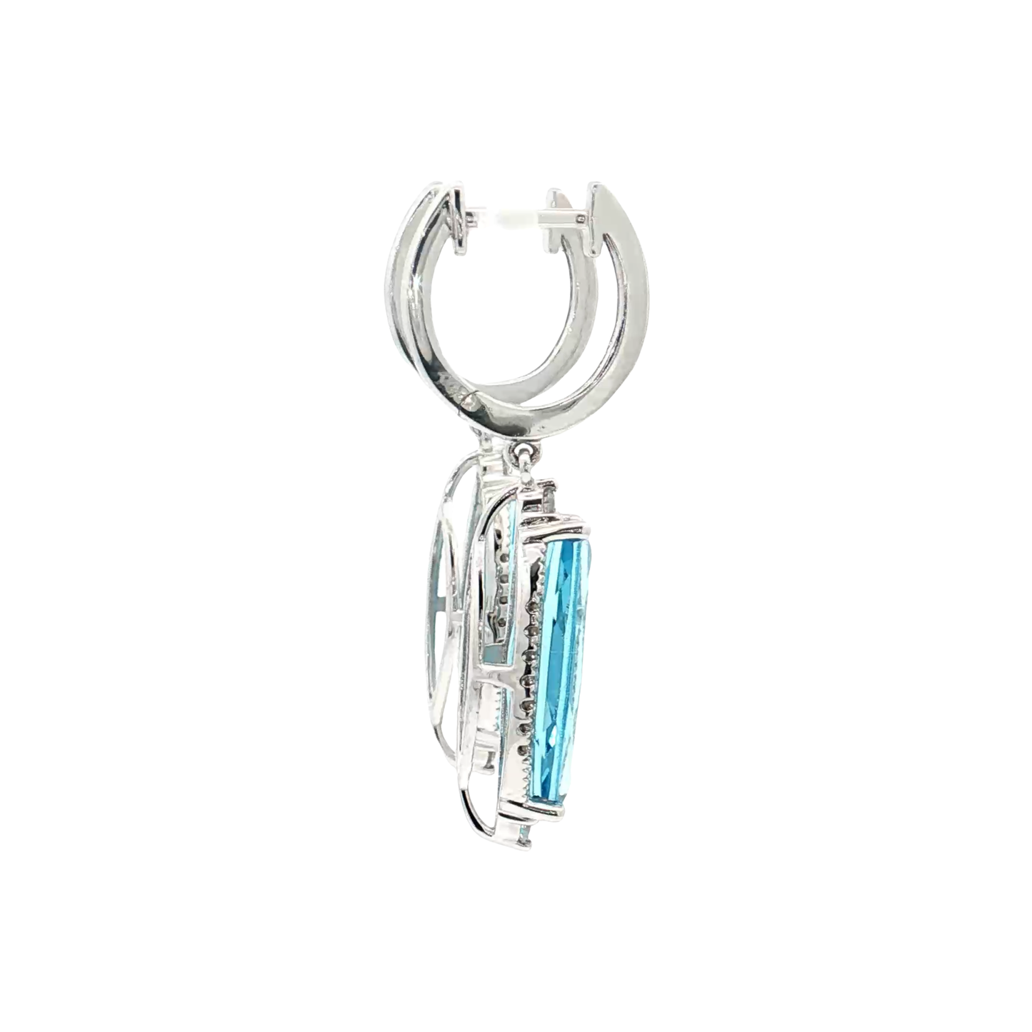 White Gold Topaz & Diamond Earrings