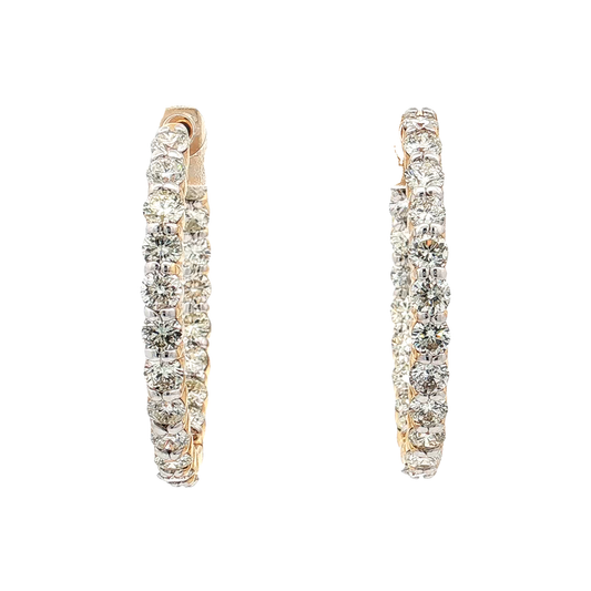 Yellow Gold Diamond Hoops
