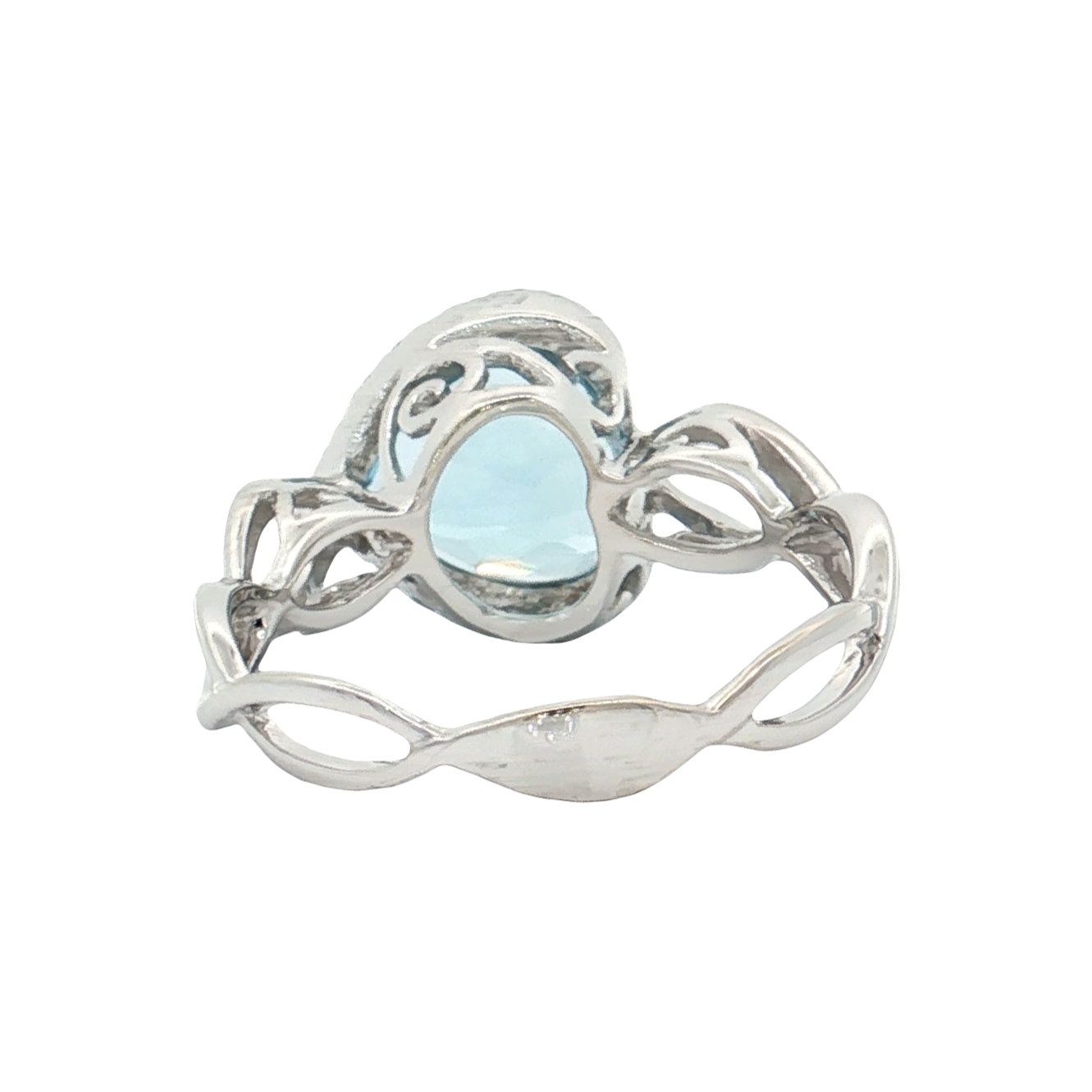 White Gold Aquamarine & Diamond Ring