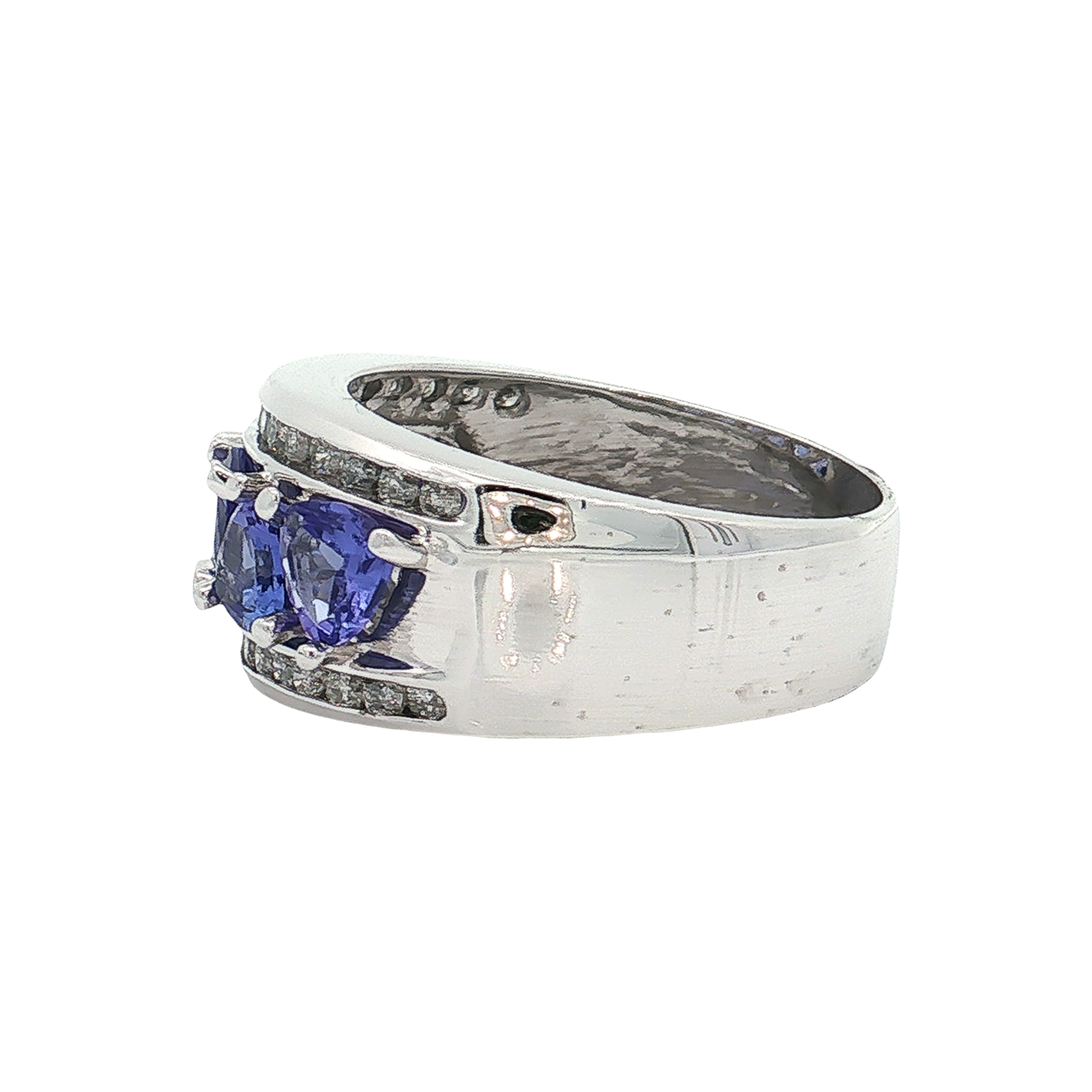 White Gold Tanzanite & Diamond Band