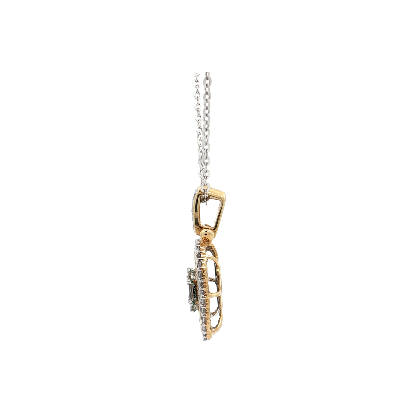 Yellow Gold Emerald & Diamond Necklace