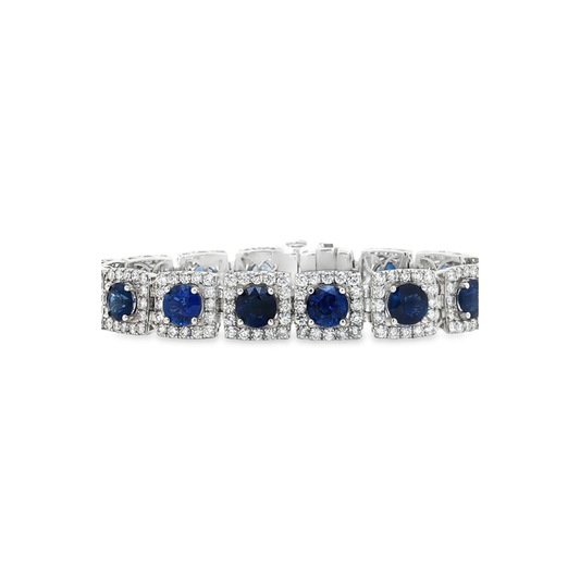 White Gold Sapphire & Diamond Bracelet
