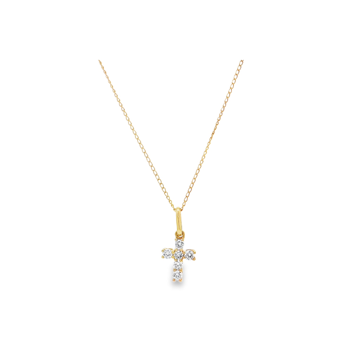 Yellow Gold Diamond Cross