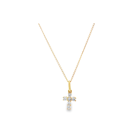 Yellow Gold Diamond Cross