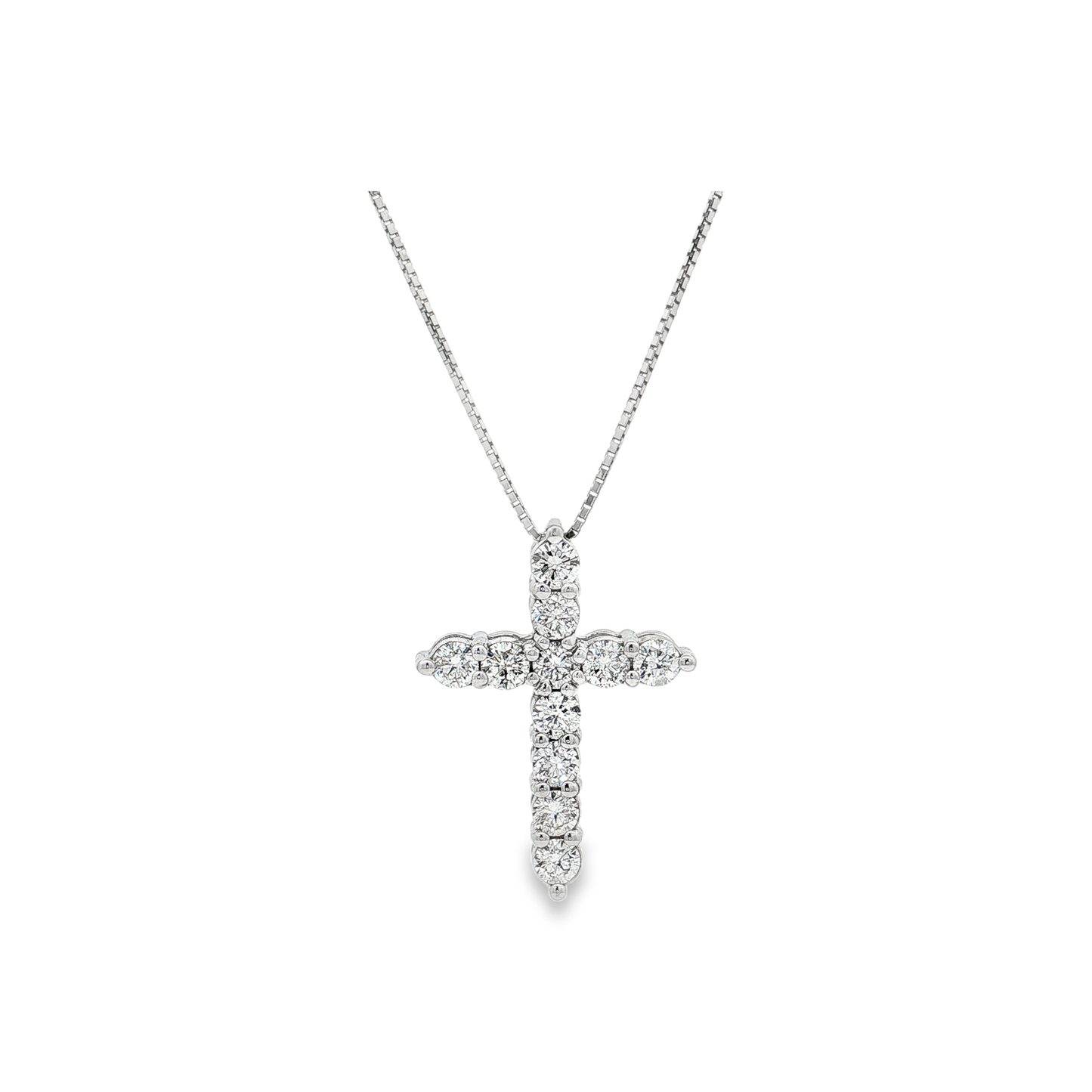 White Gold Diamond Cross Necklace