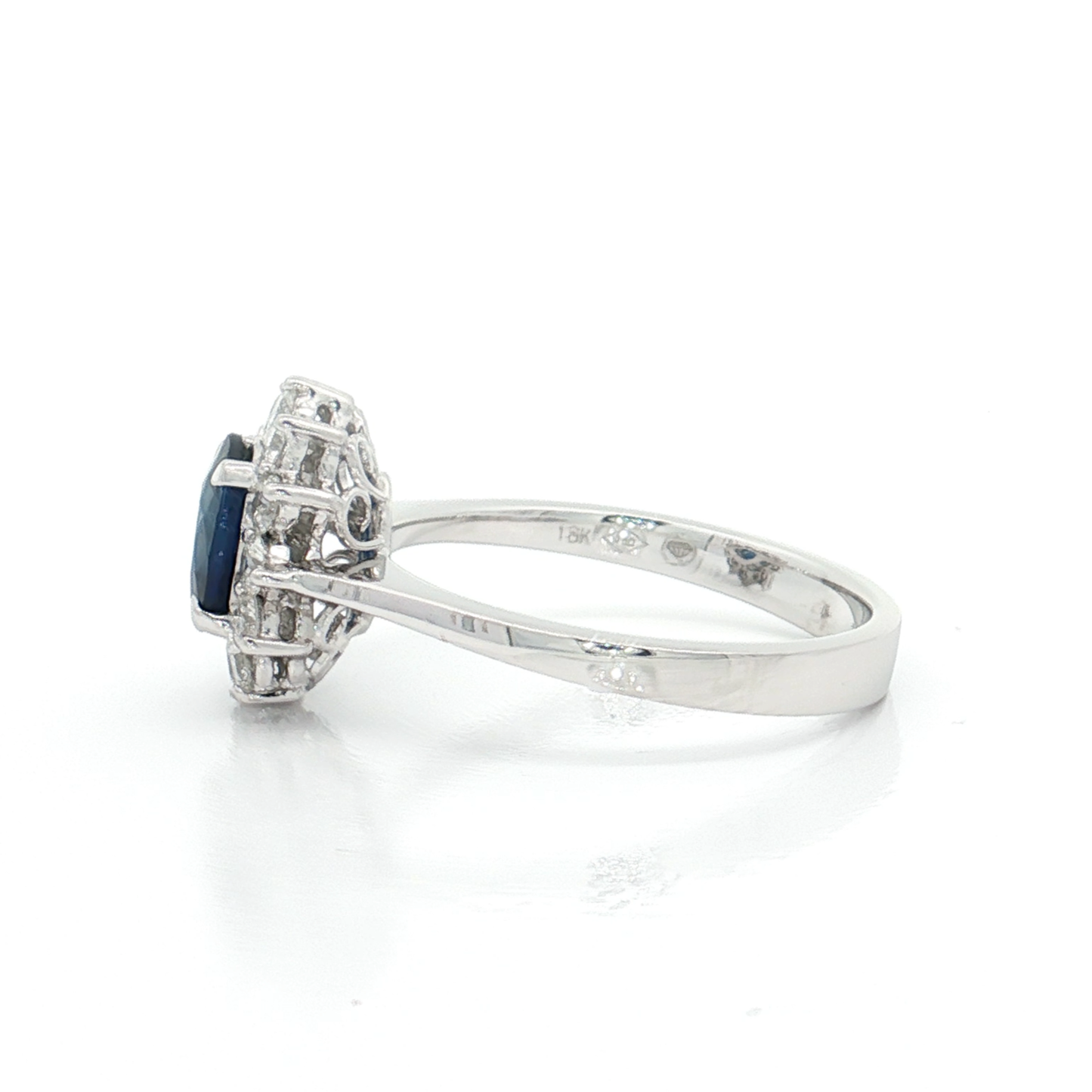 White Gold Sapphire & Diamond Ring