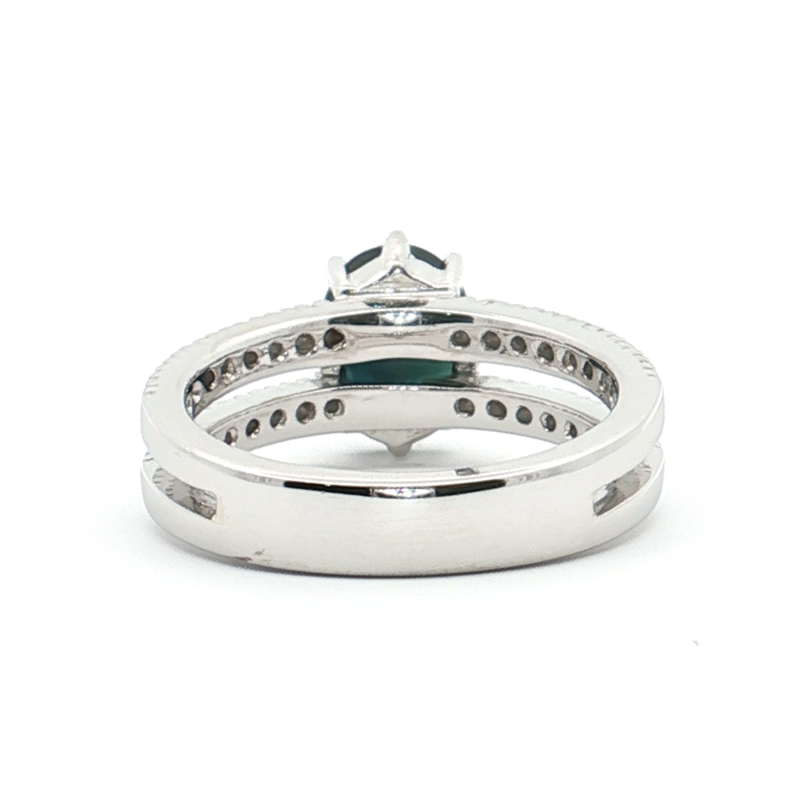 White Gold Sapphire & Diamond Ring