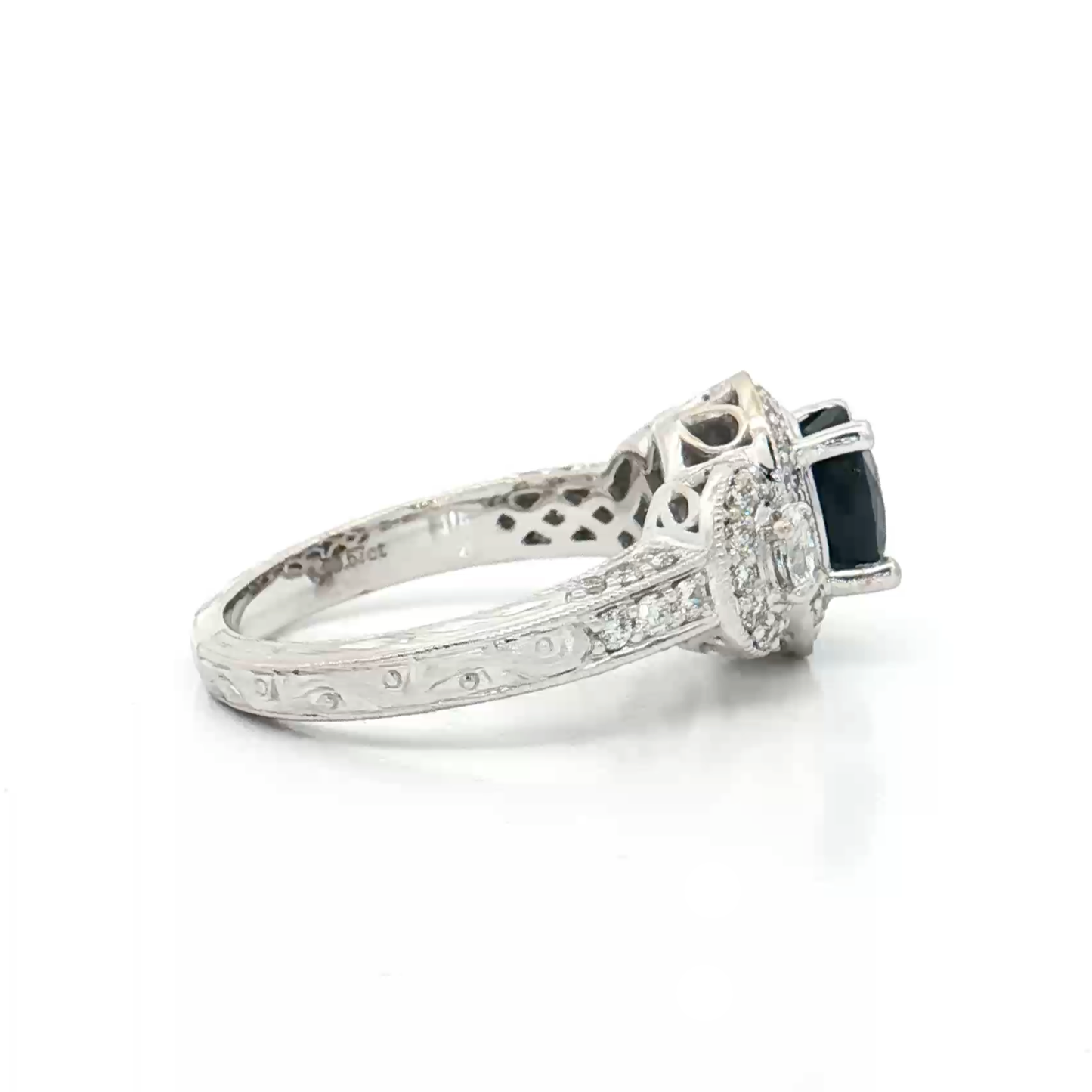 White Gold Sapphire & Diamond Ring