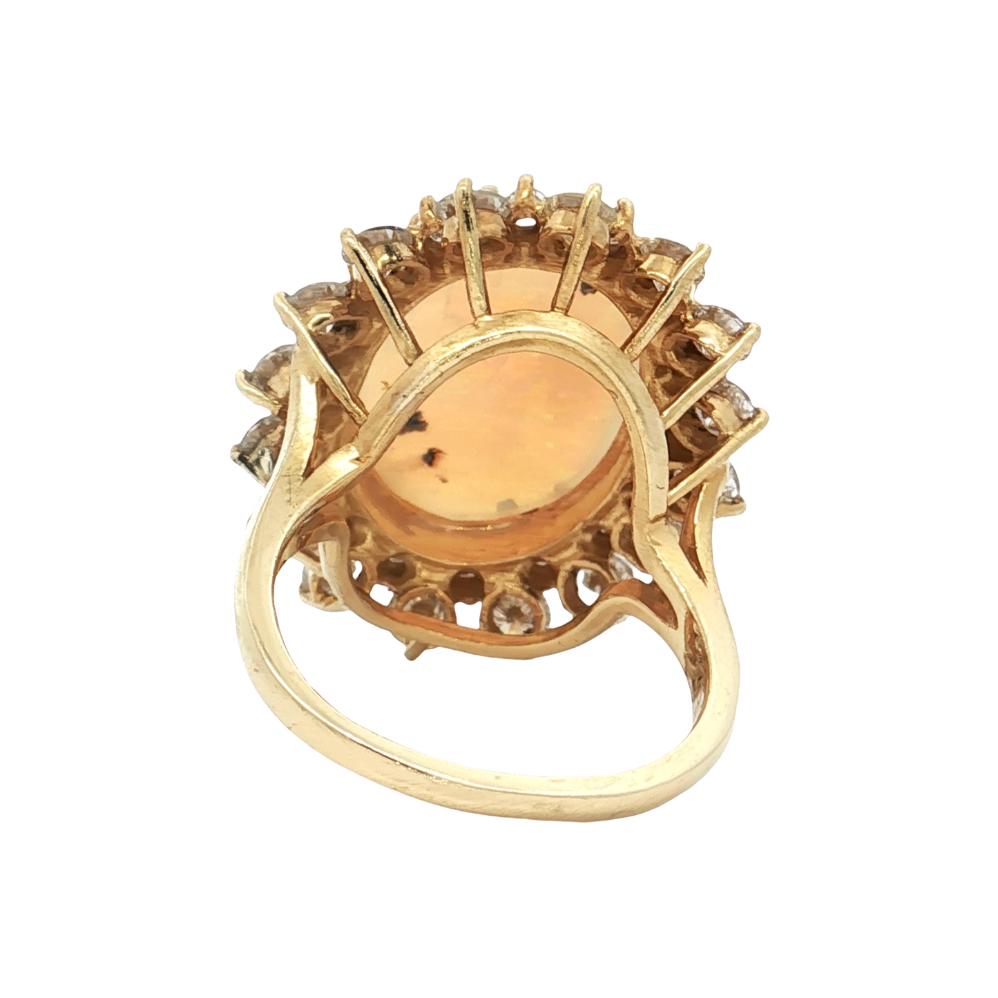 Yellow Gold Opal & Diamond Ring