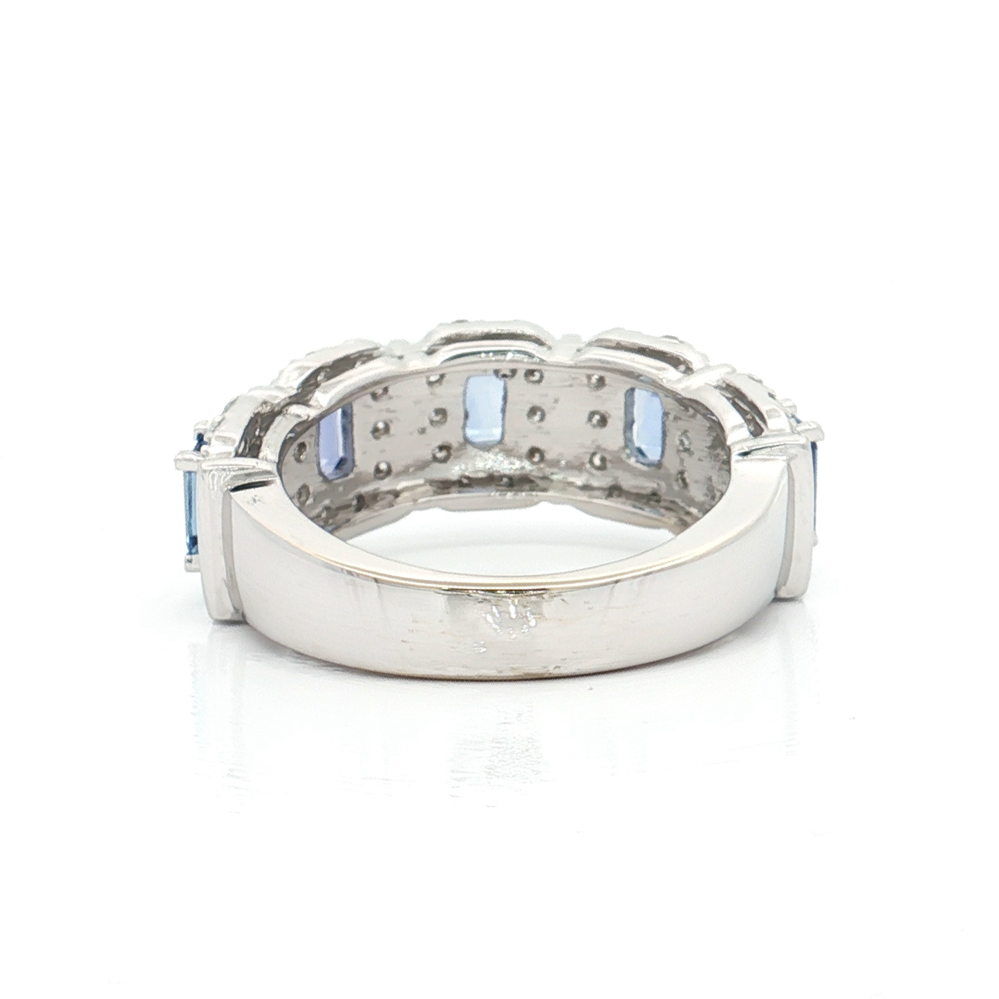 White Gold Sapphire & Diamond Band